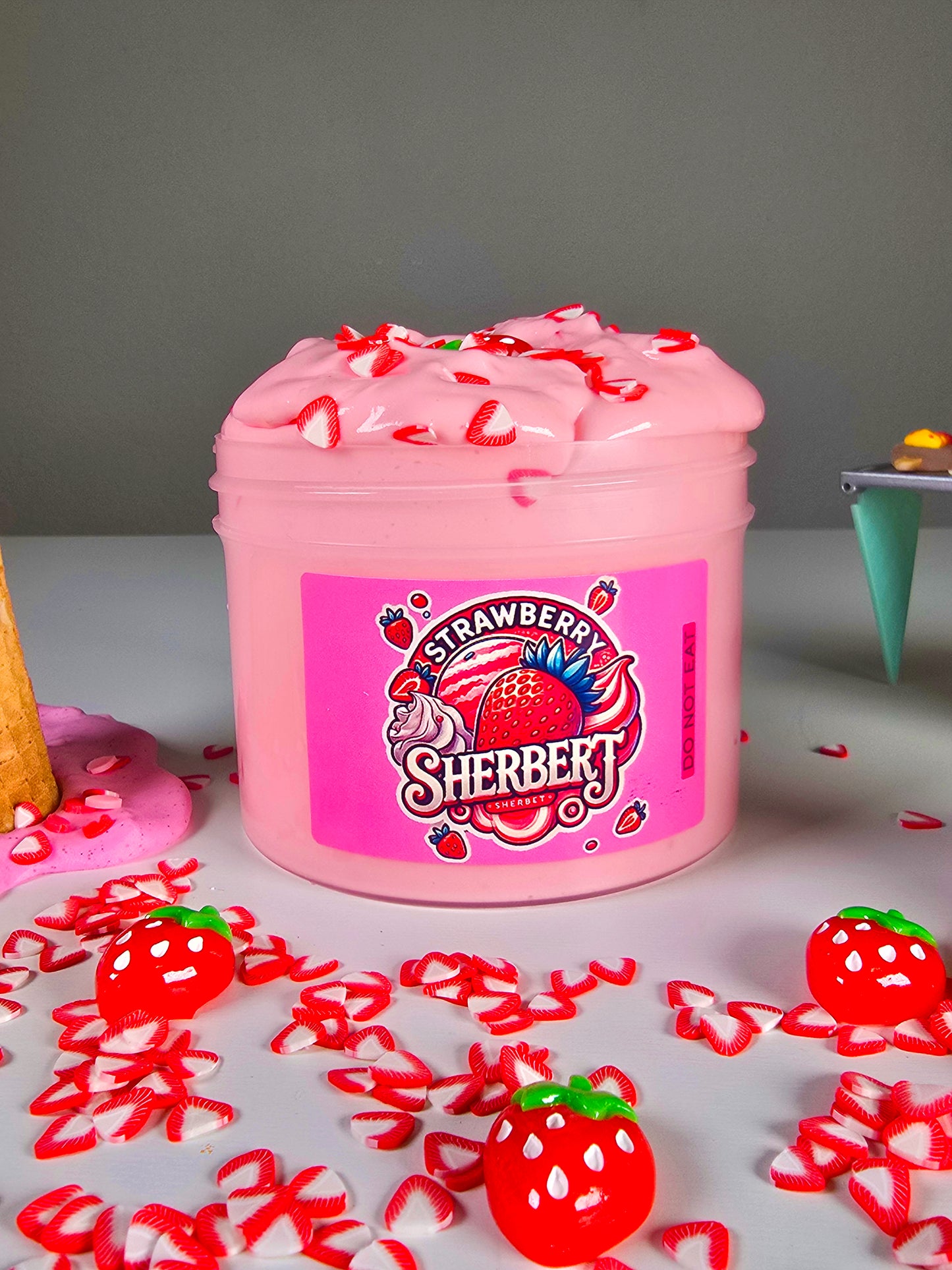 Strawberry Sherbet Slime - Large 8oz