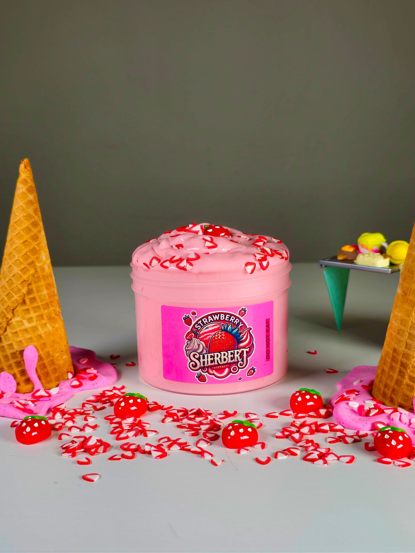 Strawberry Sherbet Slime - Large 8oz