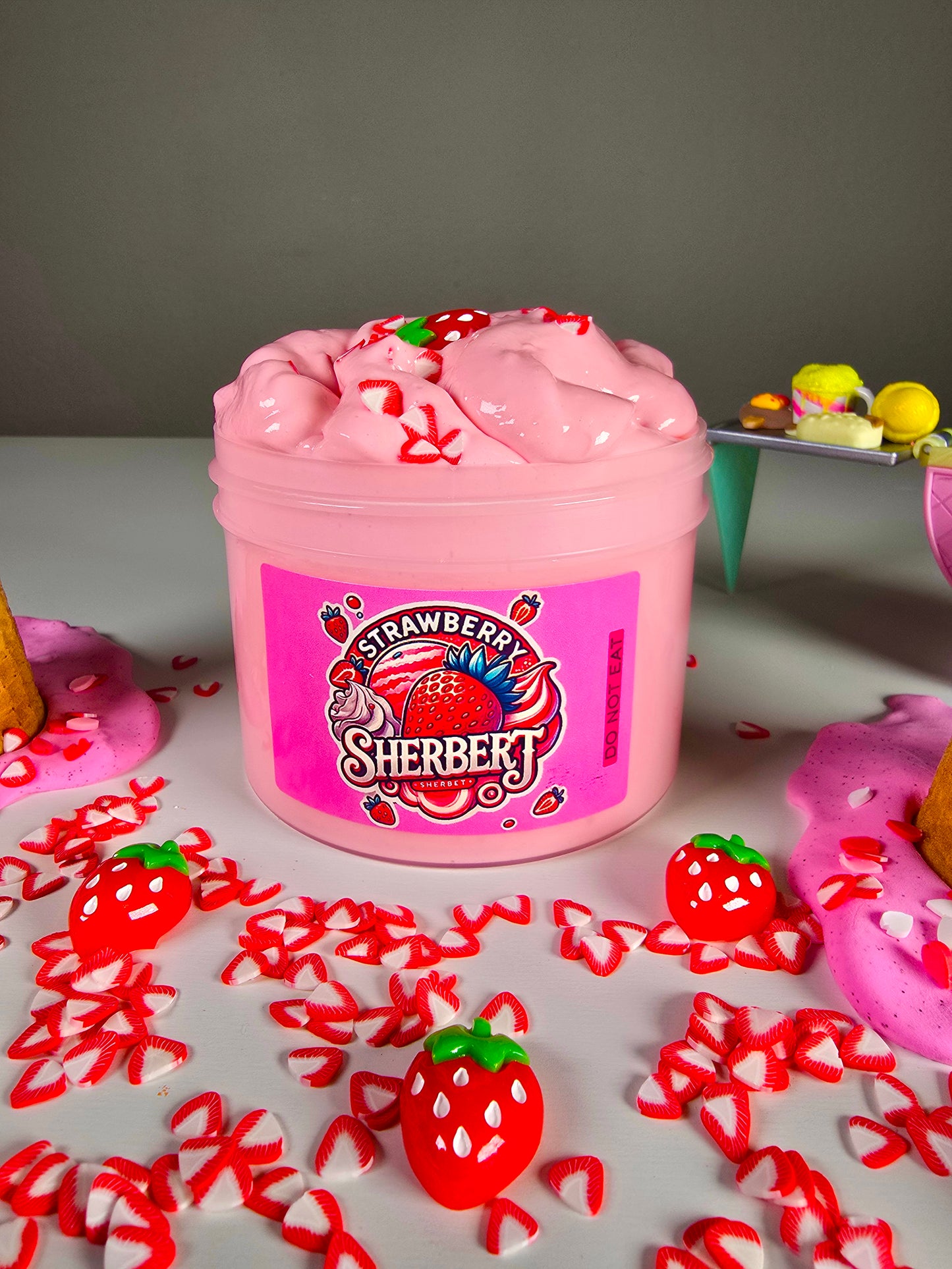 Strawberry Sherbet Slime - Large 8oz